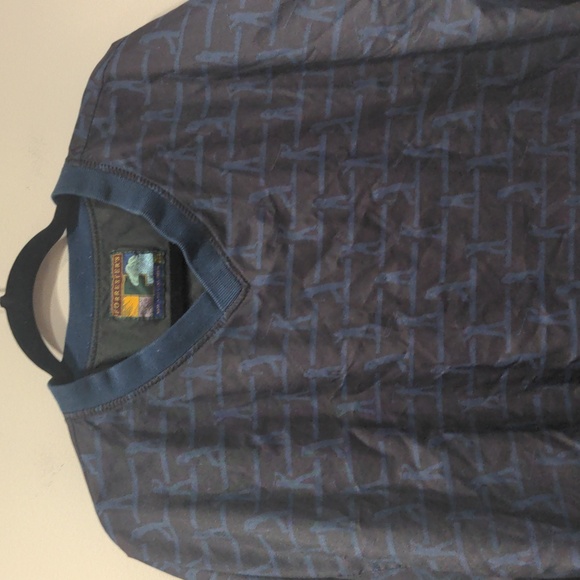 Forrester's Vintage Men's Golf XL Windbreaker Navy Blue Golfer Print V-neck 90s - Picture 5 of 8